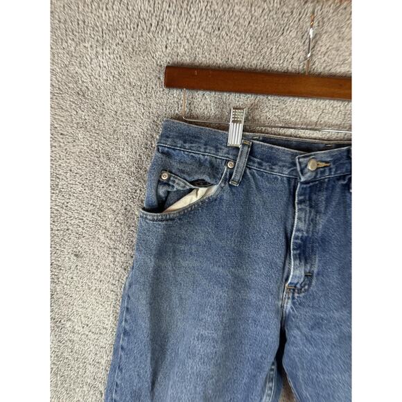 Wrangler Jeans Mens 34x29 Blue Relaxed Fit Denim Five Pocket Zip Fly 975-60WDR - Picture 2 of 15